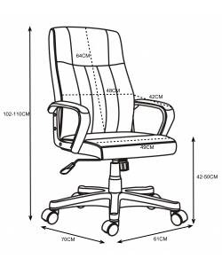 Καρέκλα γραφείου διευθυντή Roby pakoworld με pu χρώμα μαύρο
