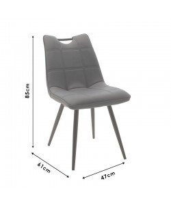 Καρέκλα Nely pakoworld ανθρακί pu-μαύρο πόδι