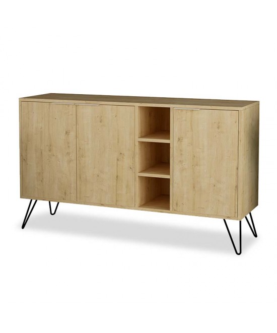 Μπουφές Clara pakoworld χρώμα light oak 142x35.5x83εκ