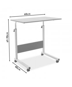 Γραφείο Piper pakoworld με αυξομείωση ύψους-MDF καρυδί-μαύρο 60x40x69-90εκ