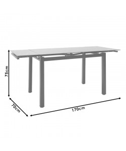 Τραπέζι επεκτεινόμενο Finn pakoworld γυάλινο 8χιλ μαύρο 110-170x70x75εκ