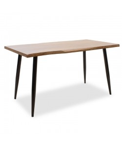 Τραπέζι Neve pakoworld MDF καρυδί-πόδι μεταλλικό μαύρο 140x80x75εκ