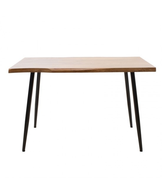 Τραπέζι Neve pakoworld MDF καρυδί-πόδι μεταλλικό μαύρο 120x80x75εκ