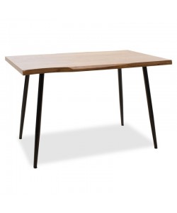 Τραπέζι Neve pakoworld MDF καρυδί-πόδι μεταλλικό μαύρο 120x80x75εκ