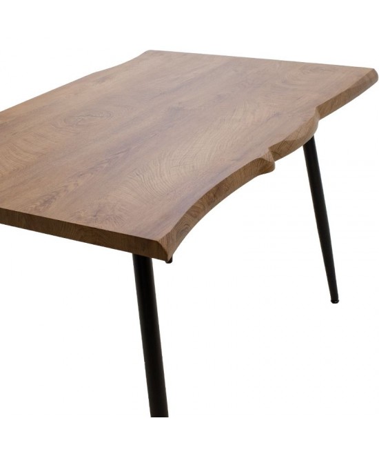 Τραπέζι Neve pakoworld MDF καρυδί-πόδι μεταλλικό μαύρο 120x80x75εκ