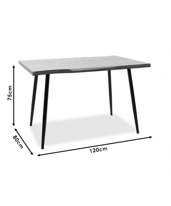 Τραπέζι Neve pakoworld MDF καρυδί-πόδι μεταλλικό μαύρο 120x80x75εκ