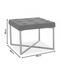 Σκαμπό Luisa pakoworld μεταλλικό χρυσό-βελούδο σάπιο μήλο 40x40x30εκ