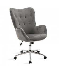 Καρέκλα γραφείου διευθυντή Kido pakoworld με βελούδο γκρι