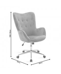 Καρέκλα γραφείου διευθυντή Kido pakoworld με βελούδο γκρι