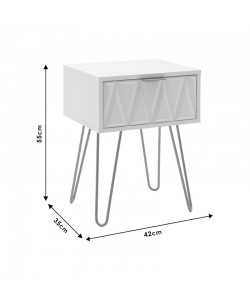 Κομοδίνο Isla pakoworld χρώμα λευκό painting-χρυσό 42x35x55εκ Κομοδίνο Isla pakoworld χρώμα λευκό painting-χρυσό 42x35x55εκ