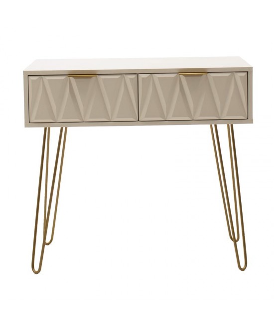 Κονσόλα Isla pakoworld χρώμα λευκό painting-χρυσό 80x39x74εκ