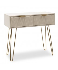 Κονσόλα Isla pakoworld χρώμα λευκό painting-χρυσό 80x39x74εκ