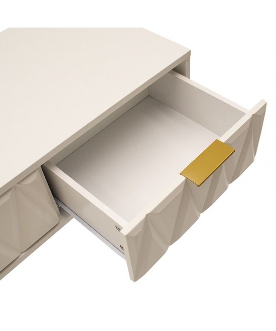 Κονσόλα Isla pakoworld χρώμα λευκό painting-χρυσό 80x39x74εκ