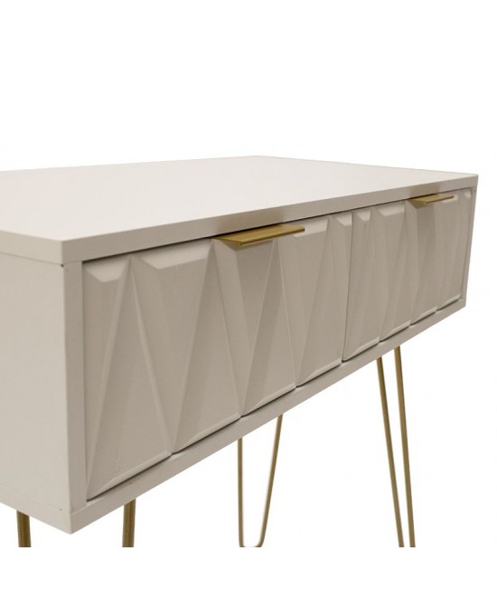 Κονσόλα Isla pakoworld χρώμα λευκό painting-χρυσό 80x39x74εκ