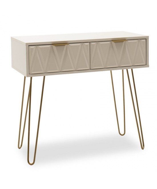 Κονσόλα Isla pakoworld χρώμα λευκό painting-χρυσό 80x39x74εκ