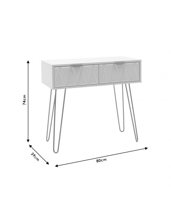 Κονσόλα Isla pakoworld χρώμα λευκό painting-χρυσό 80x39x74εκ