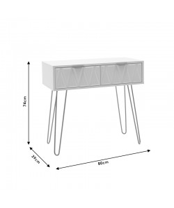 Κονσόλα Isla pakoworld χρώμα λευκό painting-χρυσό 80x39x74εκ
