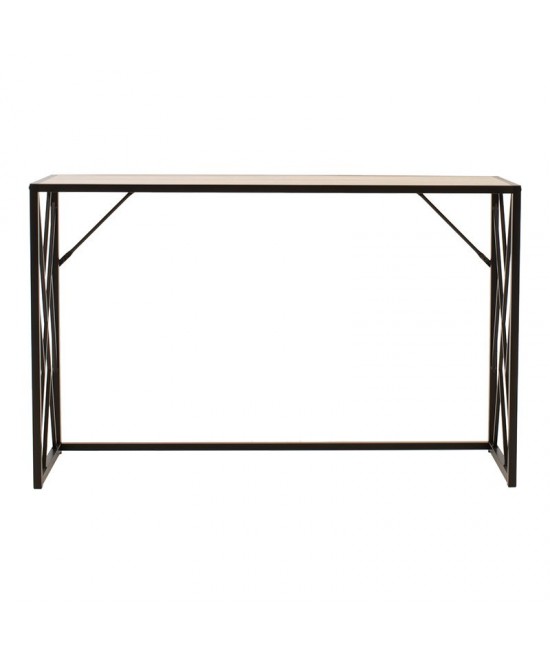 Κονσόλα Ivy pakoworld χρώμα καρυδί-μαύρο 120x35x75εκ