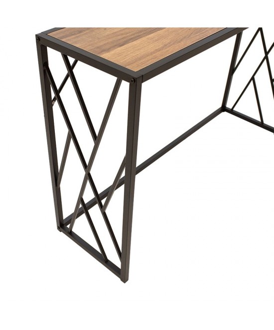 Κονσόλα Ivy pakoworld χρώμα καρυδί-μαύρο 120x35x75εκ