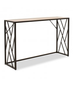 Κονσόλα Ivy pakoworld χρώμα καρυδί-μαύρο 120x35x75εκ