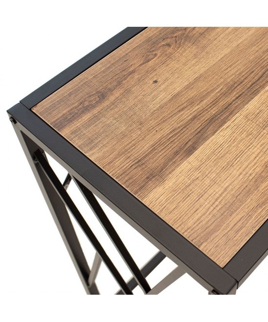 Κονσόλα Ivy pakoworld χρώμα καρυδί-μαύρο 120x35x75εκ