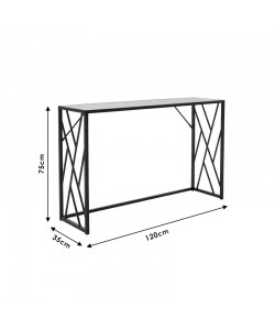 Κονσόλα Ivy pakoworld χρώμα καρυδί-μαύρο 120x35x75εκ