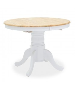 Tραπέζι Lars pakoworld επεκτεινόμενο ξύλο-MDF λευκό-φυσικό Φ100(+38)x100x75εκ