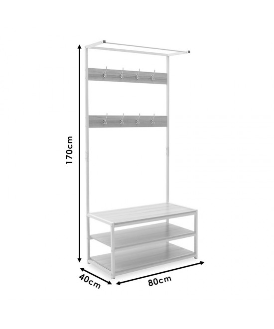 Έπιπλο εισόδου Πορτ Μαντώ Ralph pakoworld MDF φυσικό-λευκό 80x40x170εκ Έπιπλο εισόδου Πορτ Μαντώ Ralph pakoworld MDF φυσικό-λευκό 80x40x170εκ