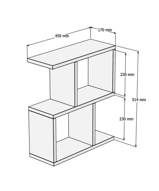 Βοηθητικό τραπέζι σαλονιού Zet pakoworld χρώμα καρυδί 51x17x45εκ