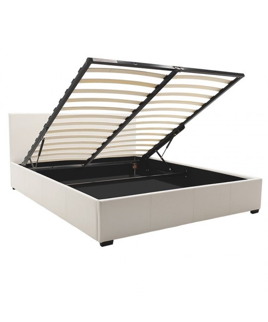 Κρεβάτι Norse pakoworld διπλό pu λευκό με αποθηκευτικό χώρο 160x200εκ Κρεβάτι Norse pakoworld διπλό pu λευκό με αποθηκευτικό χώρο 160x200εκ