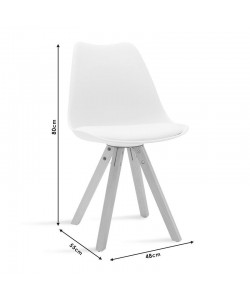 Καρέκλα Caron pakoworld PP λευκό-φυσικό πόδι