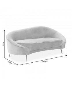 Καναπές 3θέσιος Amora pakoworld βελούδο κυπαρισσί-χρυσό 180x81x77εκ