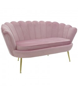 Καναπές 2θέσιος Daimon pakoworld βελούδο ροζ 134x70x77εκ