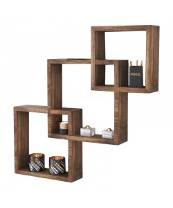 Ραφιέρα τοίχου Maas pakoworld χρώμα καρυδί 33x8.5x33εκ