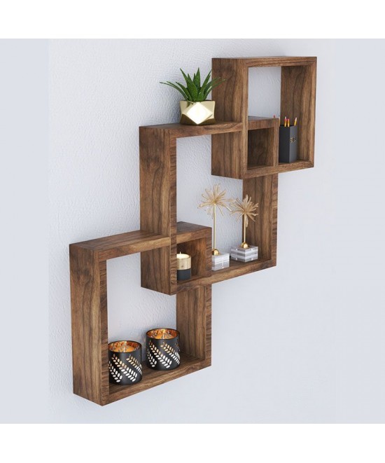 Ραφιέρα τοίχου Maas pakoworld χρώμα καρυδί 33x8.5x33εκ Ραφιέρα τοίχου Maas pakoworld χρώμα καρυδί 33x8.5x33εκ