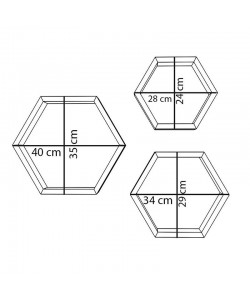 Ραφιέρα τοίχου Valis pakoworld τριών τεμαχίων χρώμα καρυδί 37x9x32εκ