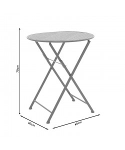 Τραπεζαρία Walen pakoworld σετ 3τεμ μέταλλο λευκό