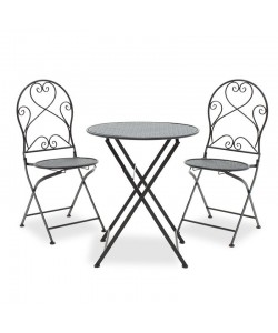 Τραπεζαρία Walen pakoworld σετ 3τεμ μέταλλο μαύρο