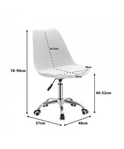 Καρέκλα γραφείου εργασίας Gaston II pakoworld PP-PU λευκό