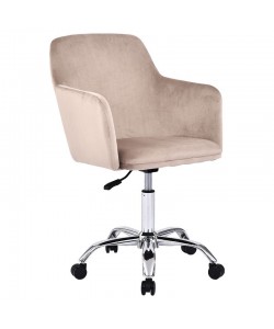 Καρέκλα γραφείου εργασίας Xever pakoworld βελούδο ροζ