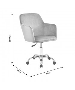 Καρέκλα γραφείου εργασίας Xever pakoworld βελούδο γκρι