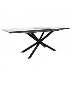 Τραπέζι επεκτεινόμενο Palan pakoworld MDF όψη μαρμάρου γκρι-μαύρο 160-200x80x77εκ