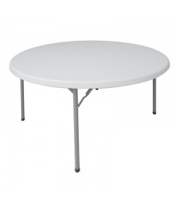 Τραπέζι μονοκόμματο catering-συνεδρίου Comfort pakoworld λευκό στρόγγυλο Φ152x74εκ