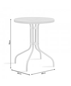 Τραπέζι Watson pakoworld μέταλλο μαύρο-γυαλί Φ60x70εκ