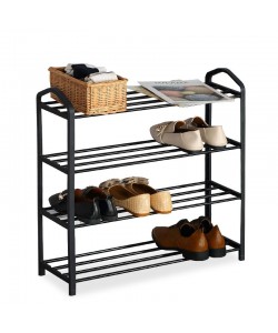 Παπουτσοθήκη Ramon pakoworld 12 ζευγών μέταλλο μαύρο 62x20x62εκ