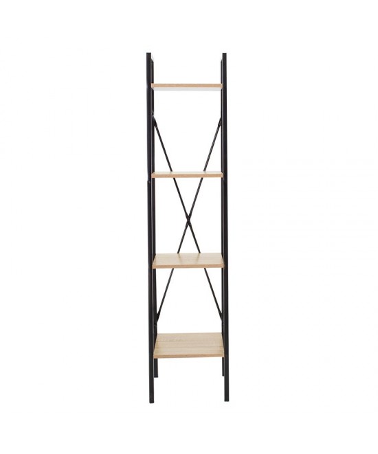 Βιβλιοθήκη Ramon pakoworld φυσικό-μαύρο 34x32,5x148εκ Βιβλιοθήκη Ramon pakoworld φυσικό-μαύρο 34x32,5x148εκ