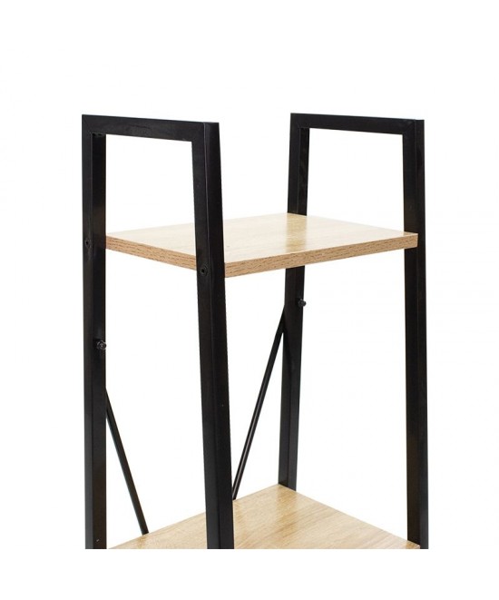 Βιβλιοθήκη Ramon pakoworld φυσικό-μαύρο 34x32,5x148εκ Βιβλιοθήκη Ramon pakoworld φυσικό-μαύρο 34x32,5x148εκ