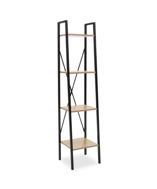 Βιβλιοθήκη Ramon pakoworld φυσικό-μαύρο 34x32,5x148εκ Βιβλιοθήκη Ramon pakoworld φυσικό-μαύρο 34x32,5x148εκ