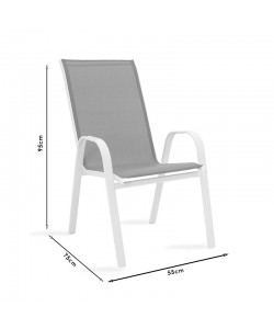 Πολυθρόνα Calan pakoworld μέταλλο σκούρo καφέ-textilene καφέ 55x75x90εκ