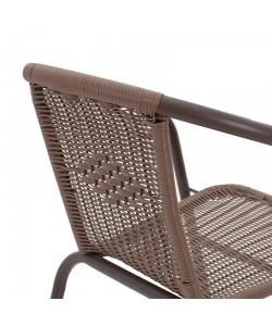 Πολυθρόνα Obbi pakoworld μέταλλο-pe καφέ 54x56x73εκ